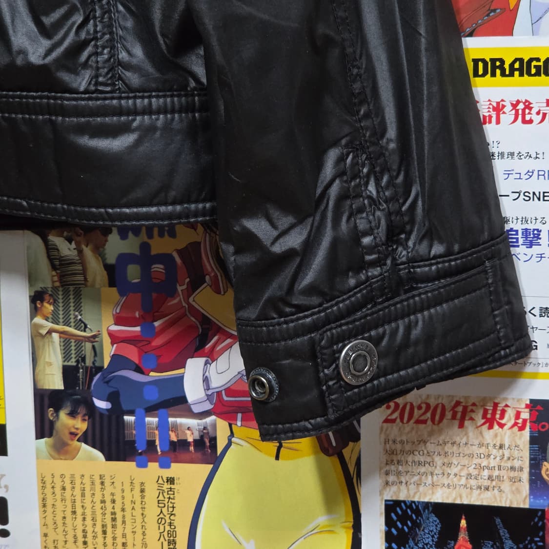 00S 후부 블랙 유광 지퍼 포켓 락시크 자켓 상품이미지8