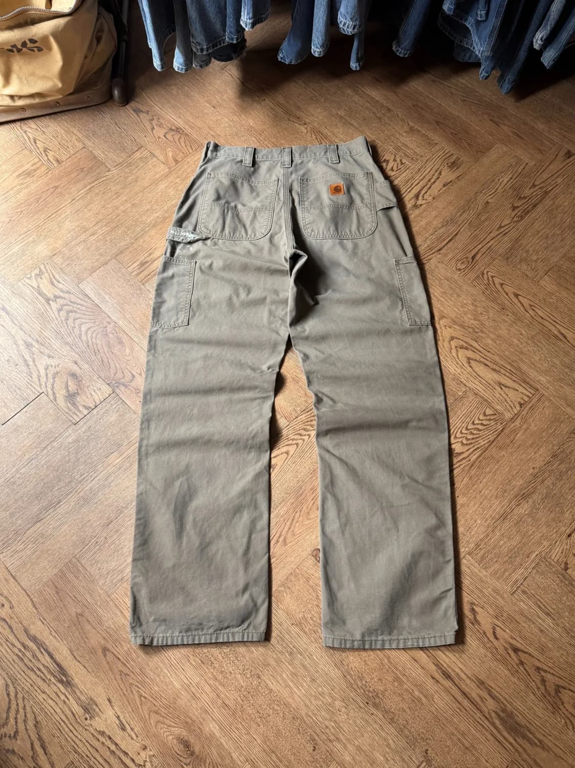 [32]칼하트 USA 빈티지 페인팅 라이트브라운 싱글니 워크 팬츠 상품이미지1