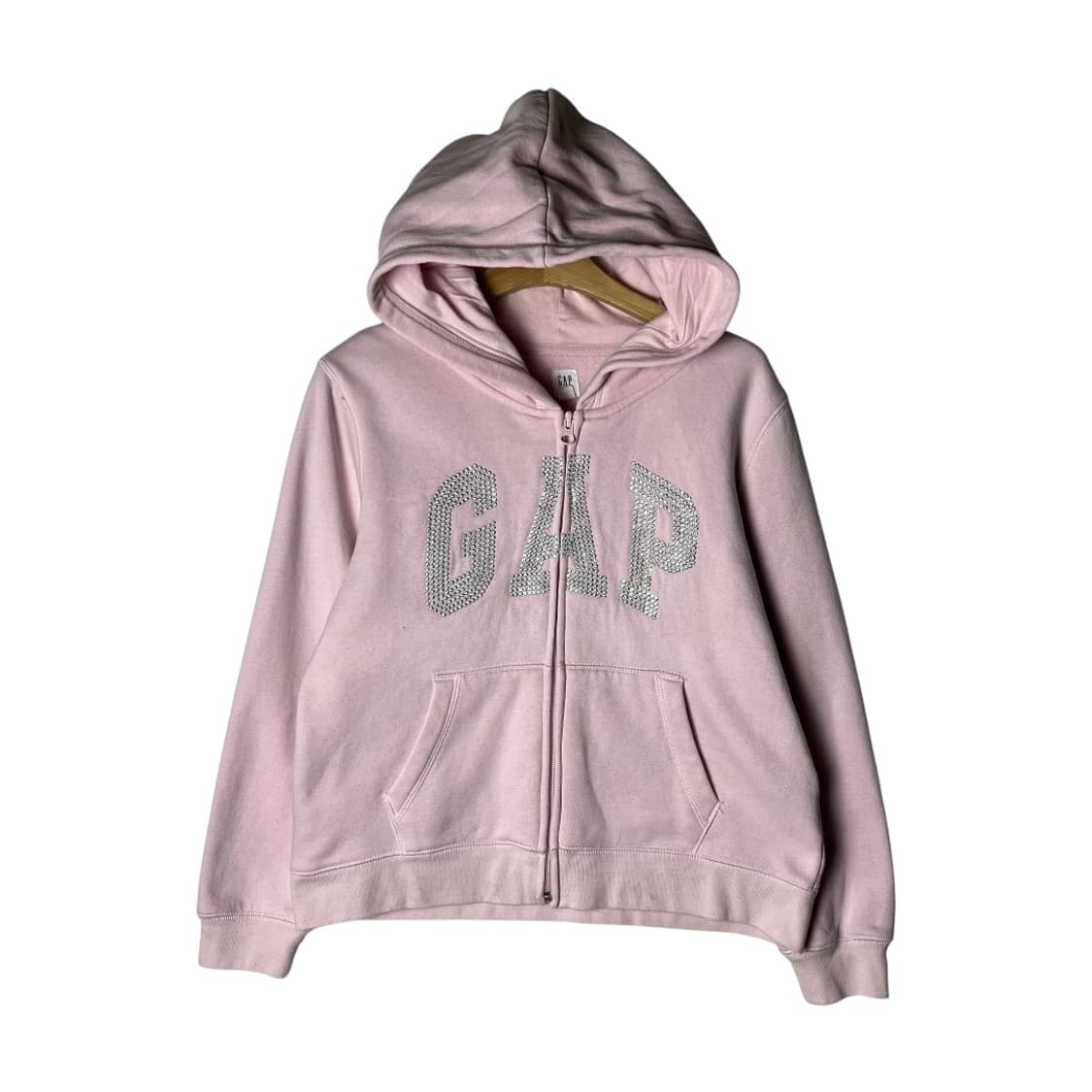 [Gap] 갭 실버자수 연핑크 후드집업 상품이미지1