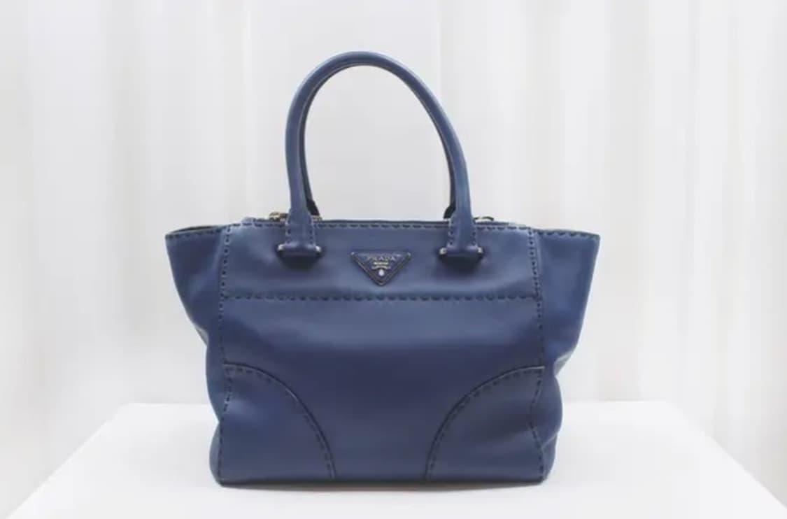 [정품] 프라다 사피아노 스티치 네이비 토트백 상품이미지2
