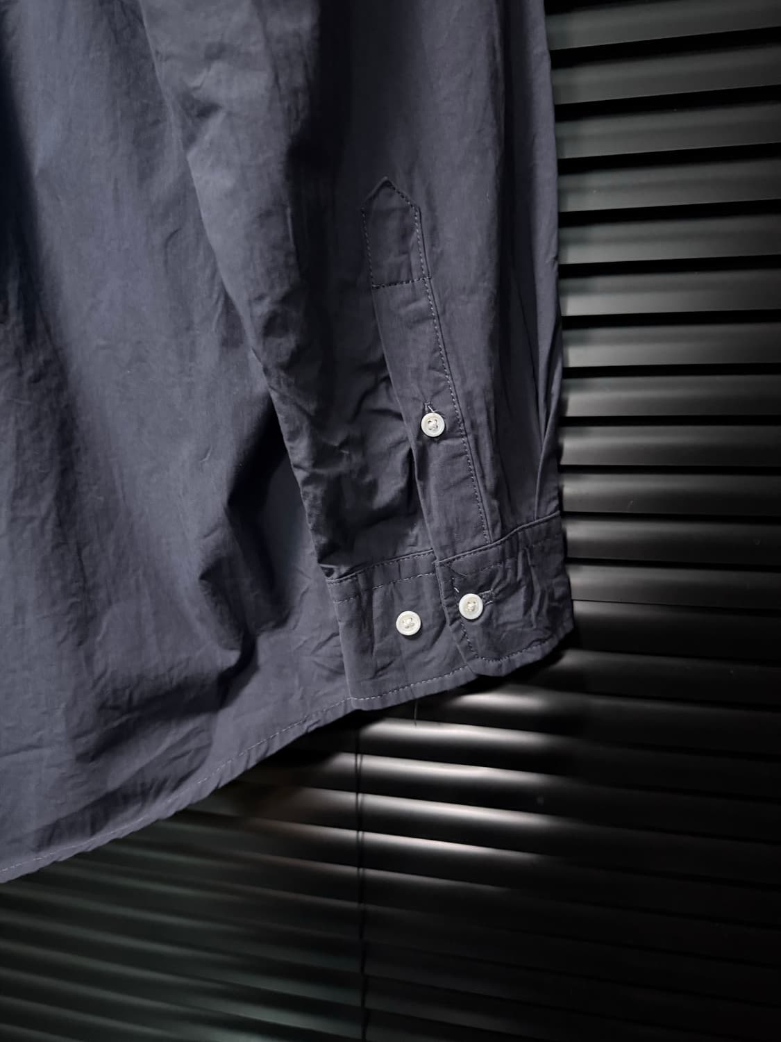 GUYOT 다크 네이비 남색 코튼 면 카라 셔츠 오버핏 남방 피그먼트 S 상품이미지6