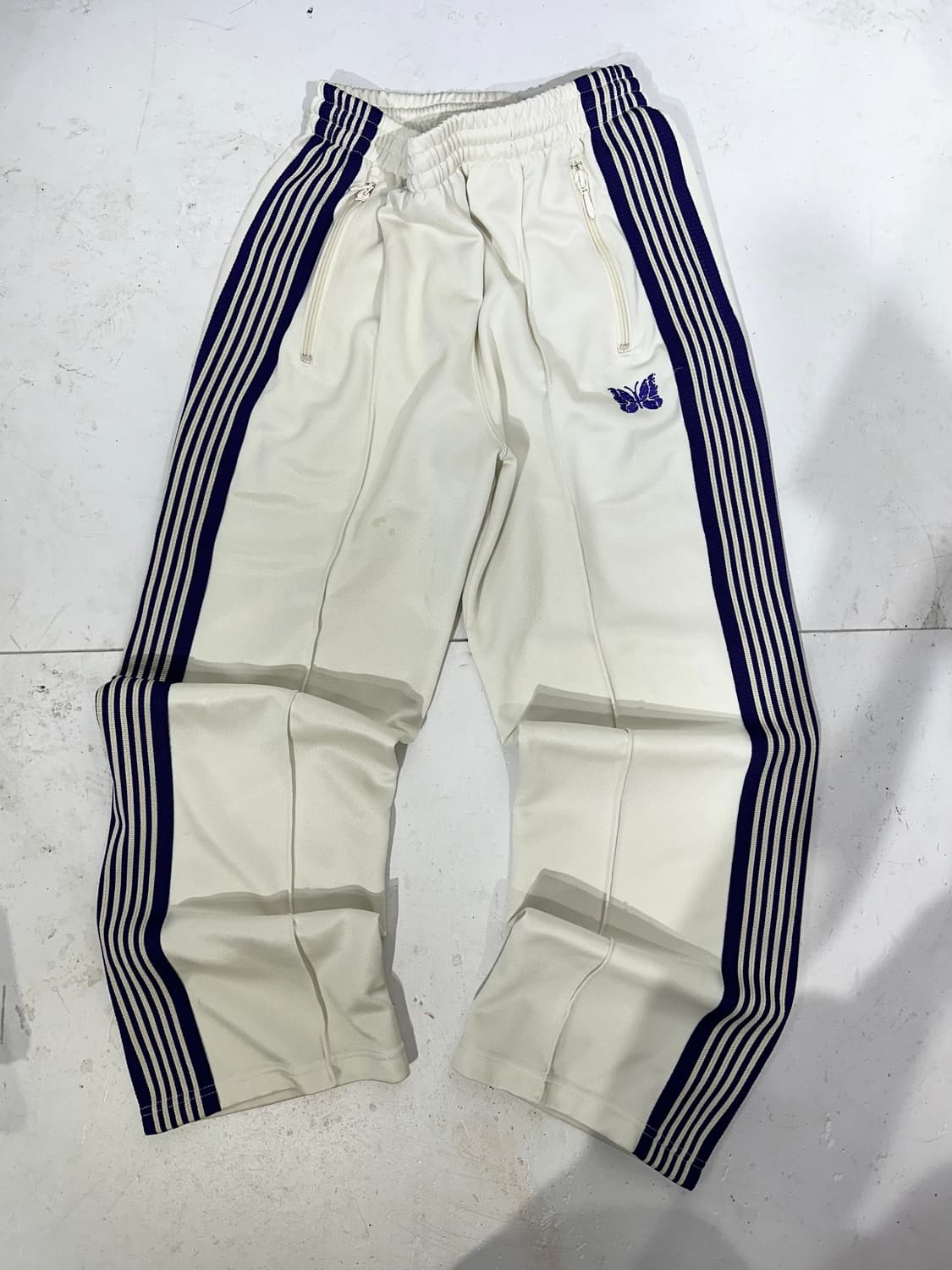 니들스 화이트 퍼플 사이드 라인 와이드 팬츠 S 상품이미지4