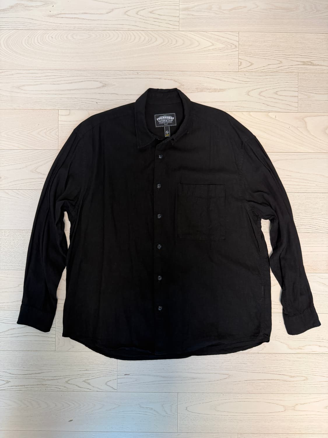 프리즘웍스 실키 린넨 셔츠 블랙 L 상품이미지3