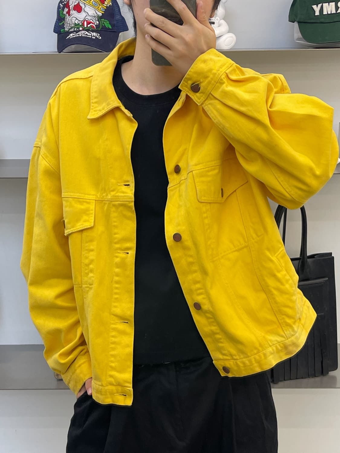 크로스 컬러스 90s 옐로우 트러커 자켓 상품이미지2