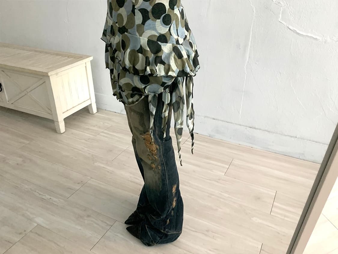Y2K distressed washed bootcut pants 상품이미지8