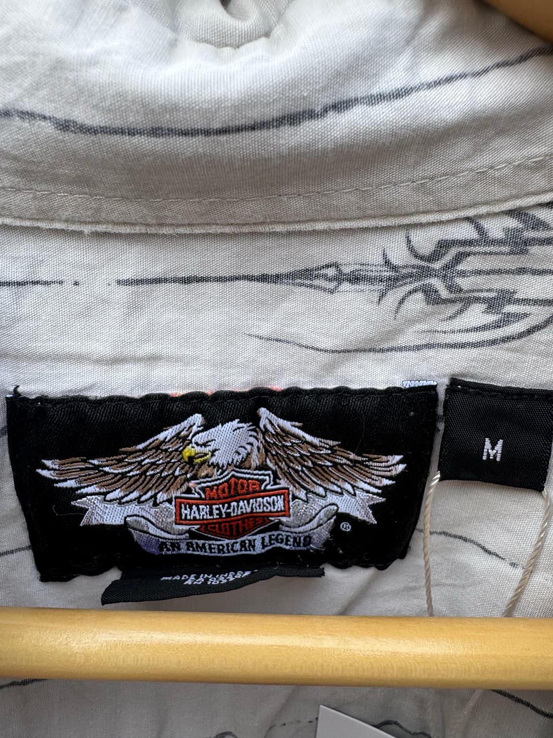 할리데이비슨 빈티지 프린팅 스트라이프 반팔 셔츠 m 상품이미지5