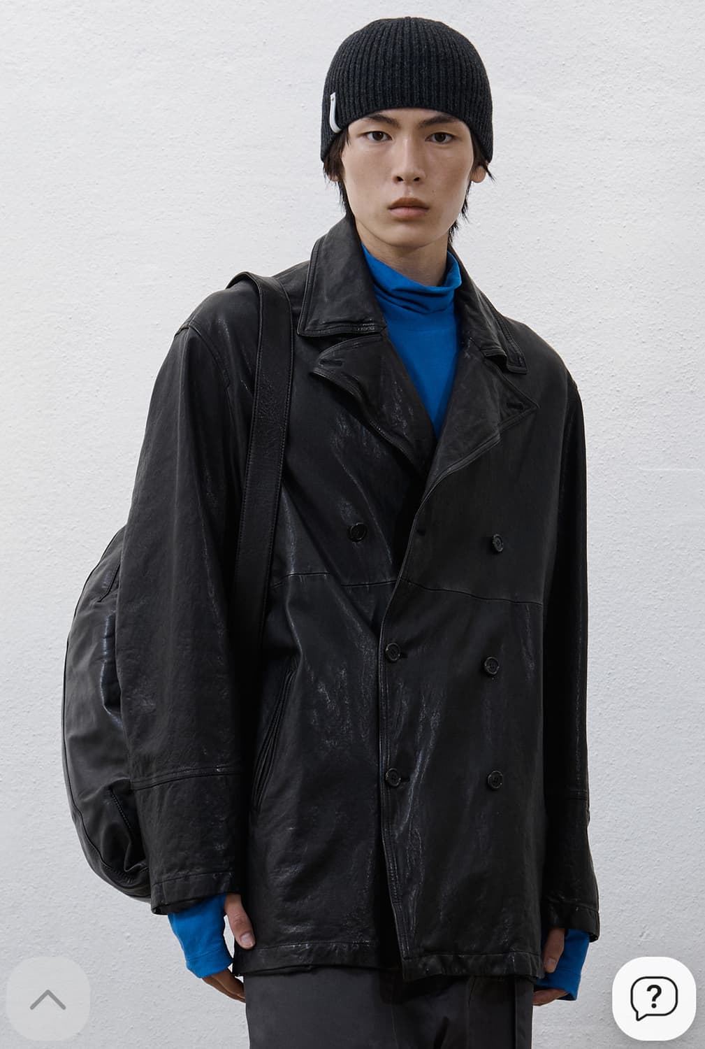 Washed Leather Pea Coat (M) 상품이미지4