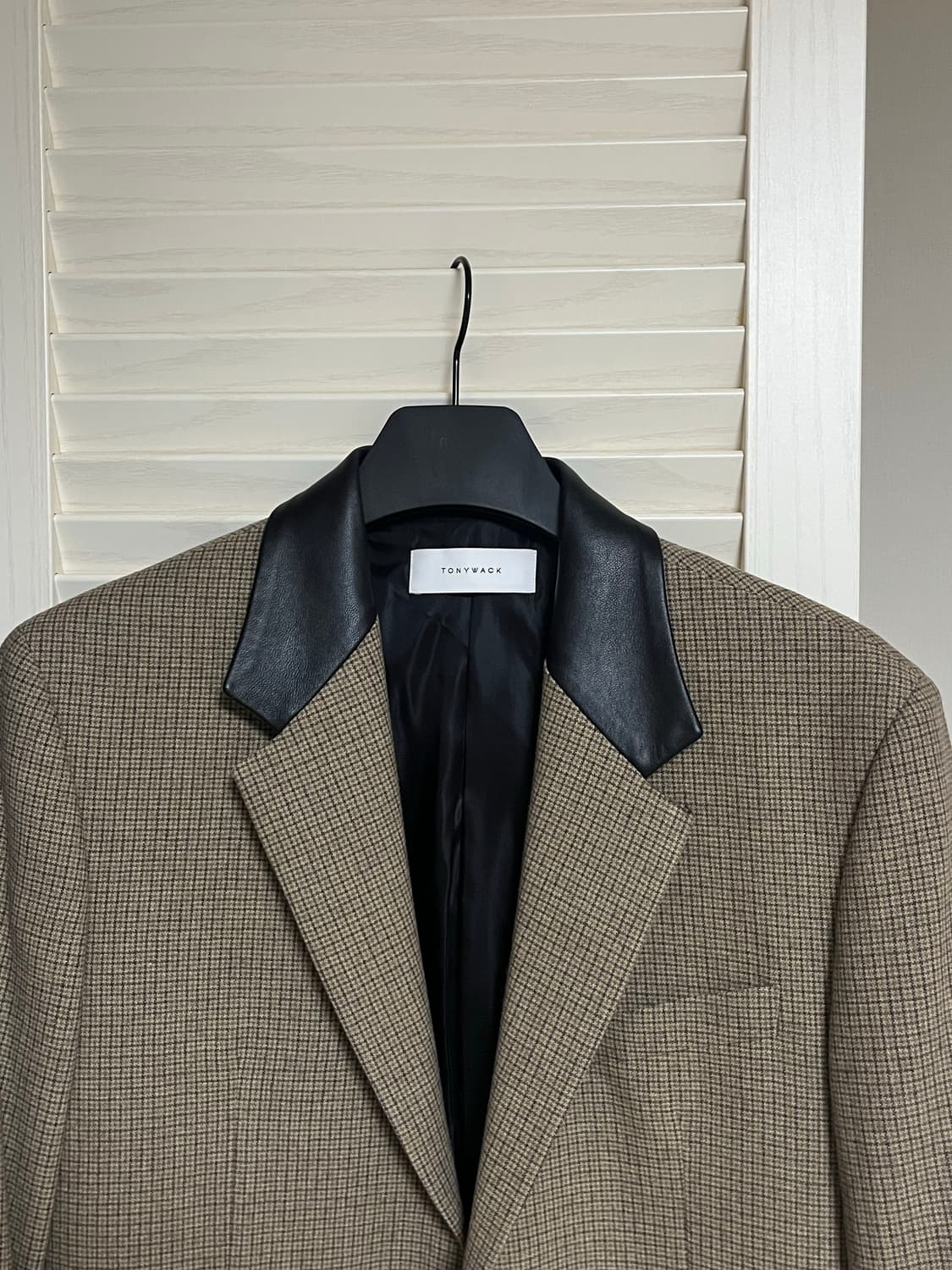 토니웩 가죽카라 체크 블레이저 상품이미지2