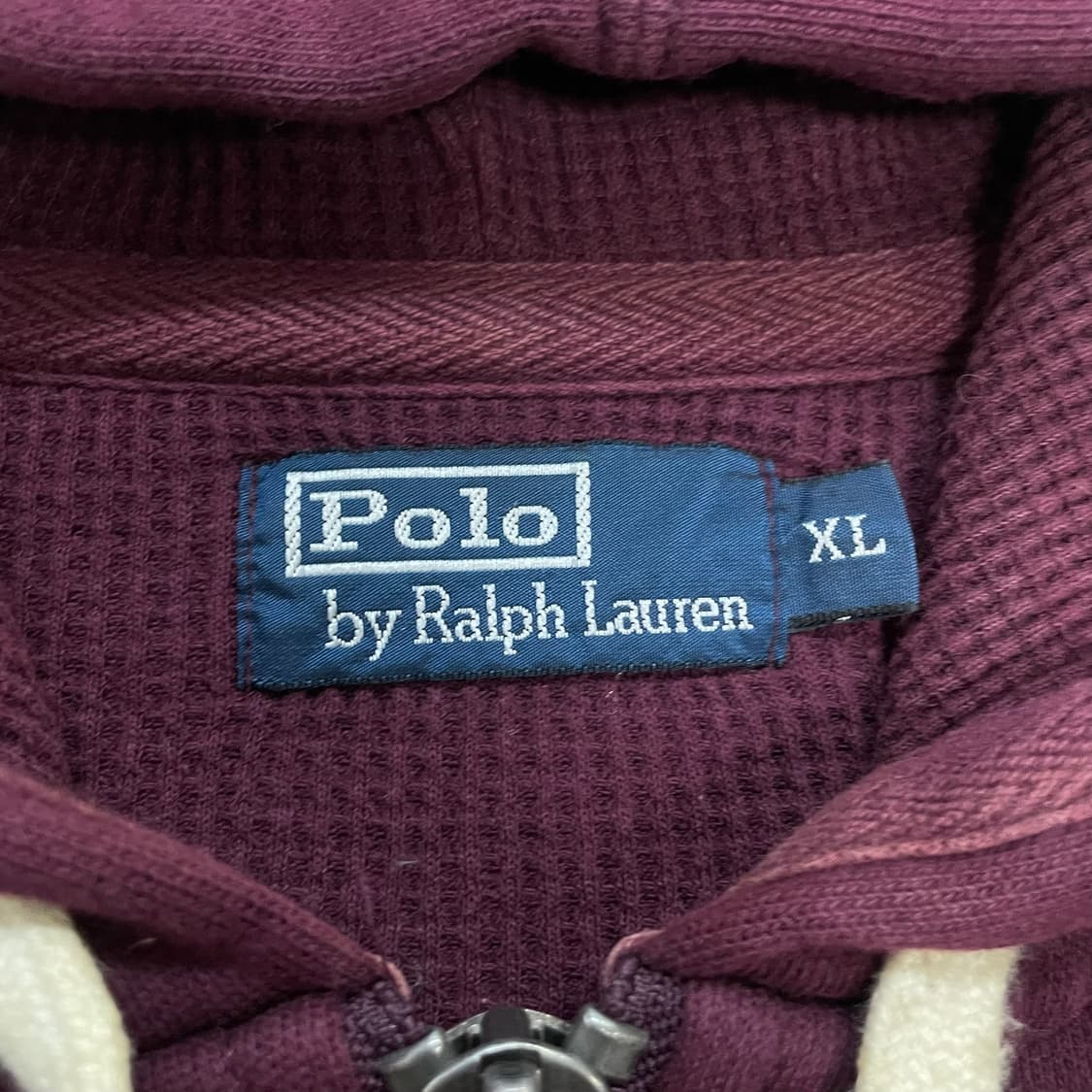 폴로 랄프로렌 포니 로고 써멀 후드집업 버건디 상품이미지3