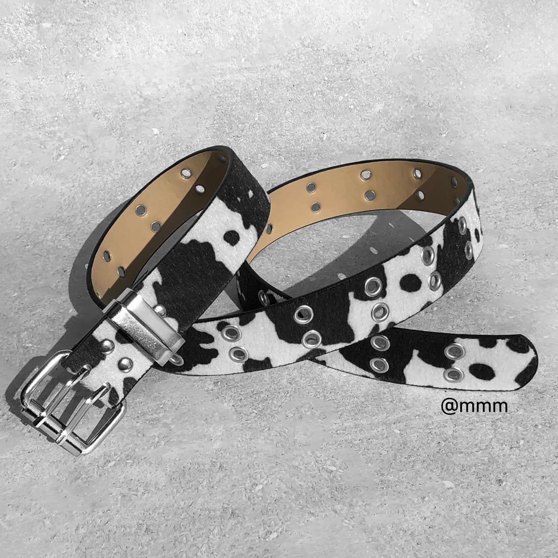 [Unisex] 카우헤어 더블 아일렛 송치 벨트 상품이미지6