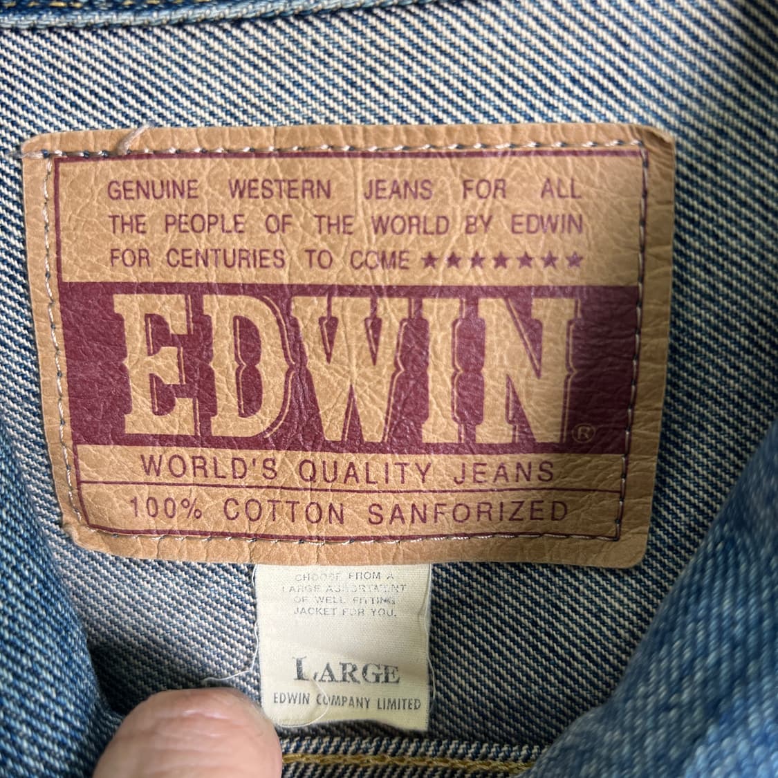 90's 에드윈 데님 트러커 자켓 L 상품이미지3