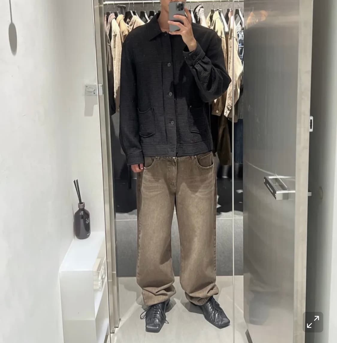 인사일런스 KIPAS 세미와이드 데님 팬츠 VINTAGE KHAKI 상품이미지3