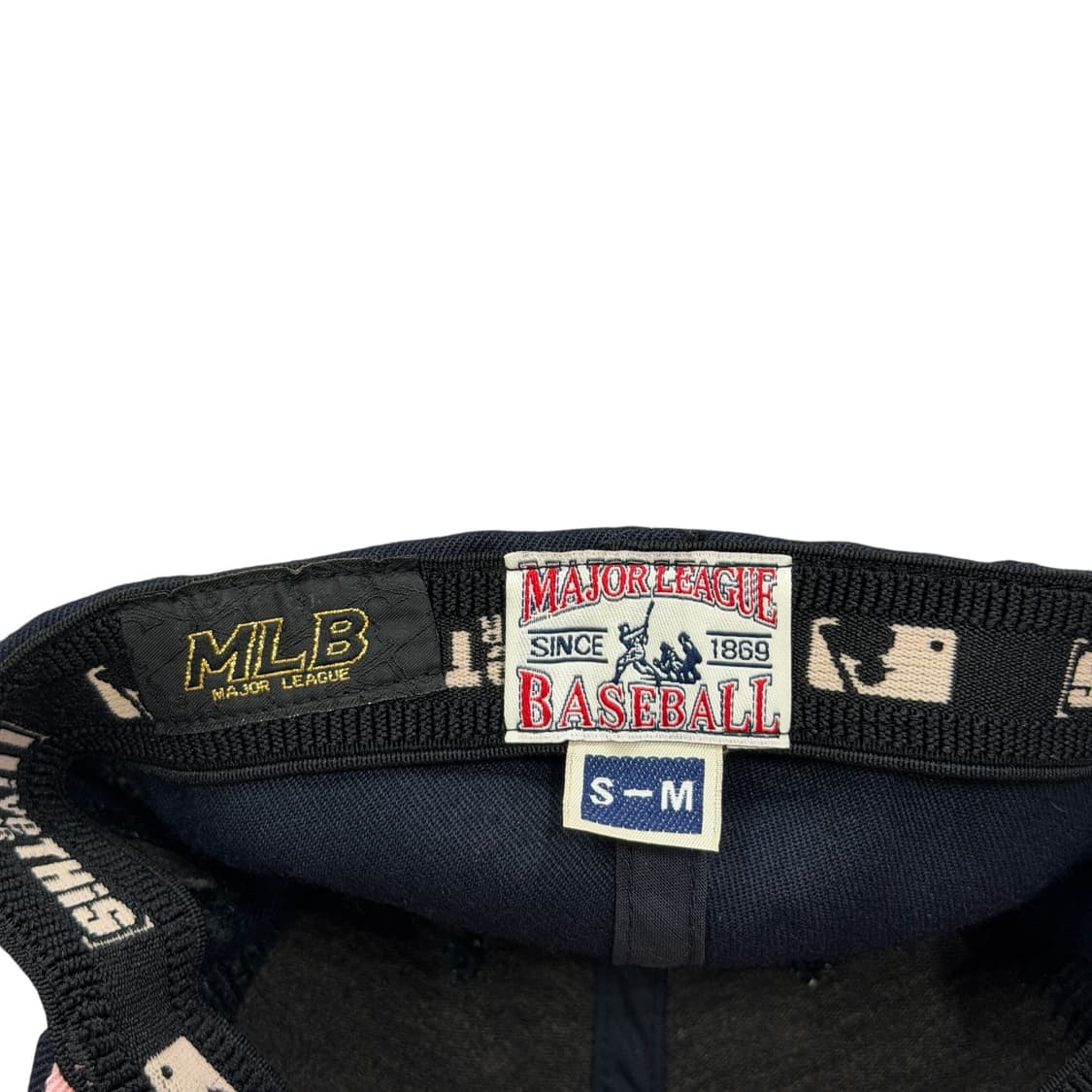 MLB 빈티지 뉴욕양키스 스냅백 모자 네이비 핑크 상품이미지5