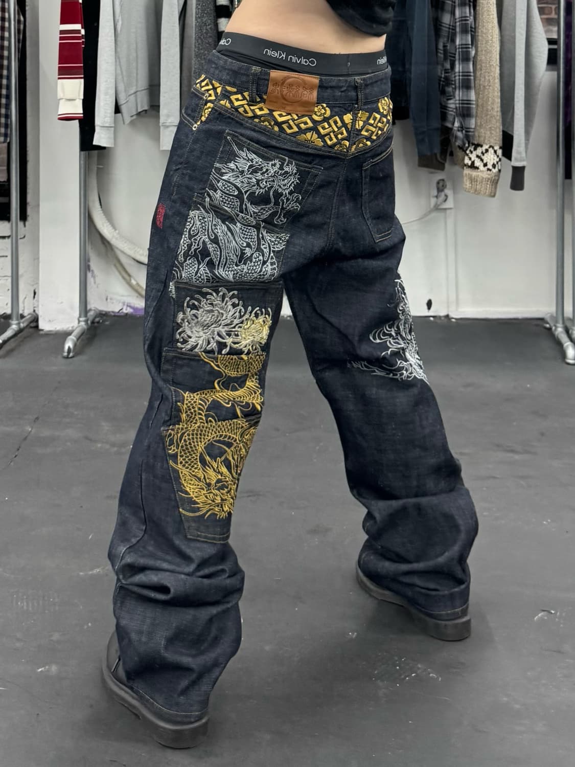 카라쿠리 타마시 오리엔탈 생지 데님팬츠 상품이미지1