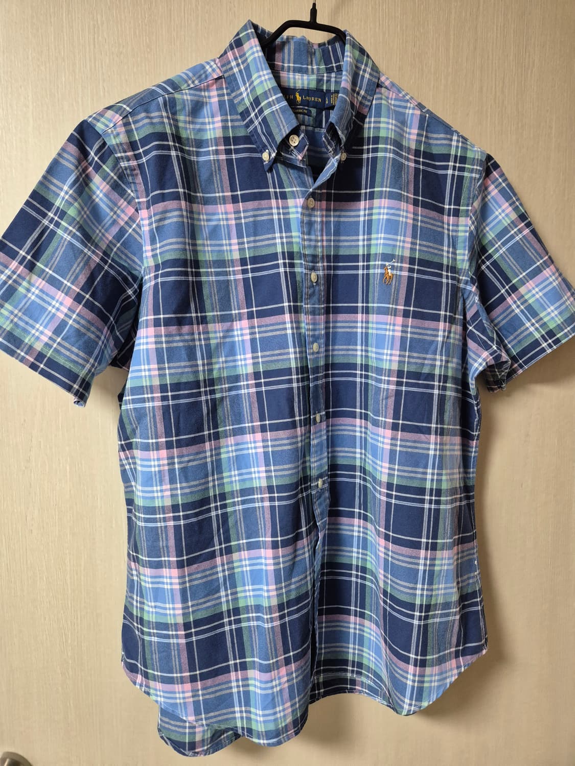 폴로 랄프로렌 체크 셔츠 반팔 남방 라지 남성 상품이미지1