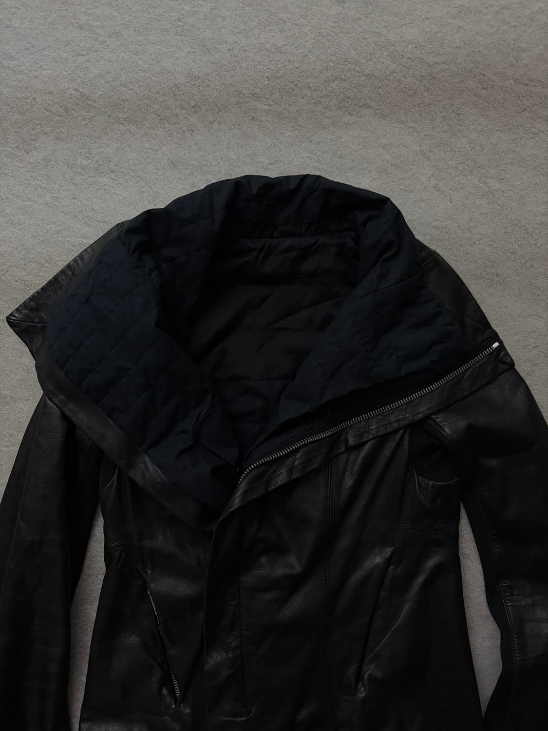 10FW 릭오웬스 하이넥 램스킨 레더자켓 상품이미지5