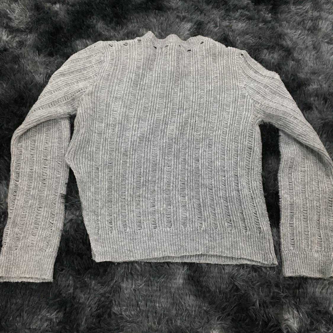 투티/0153 어반드레스 언발란스 컷팅 시스루 니트 상품이미지8