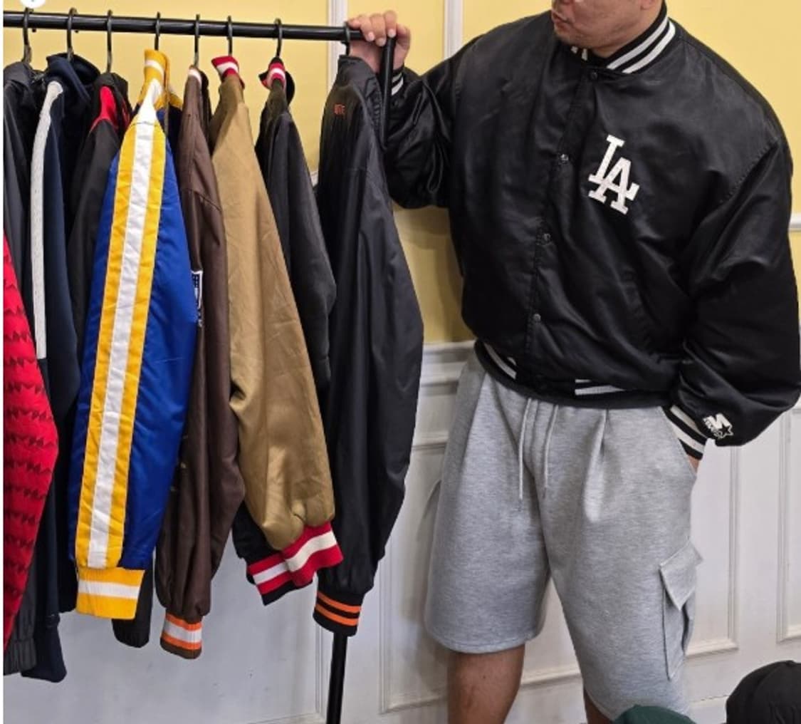 MLB 스타터 LA 다저스 바시티 재킷 빈티지 자켓 XL 블랙 상품이미지6