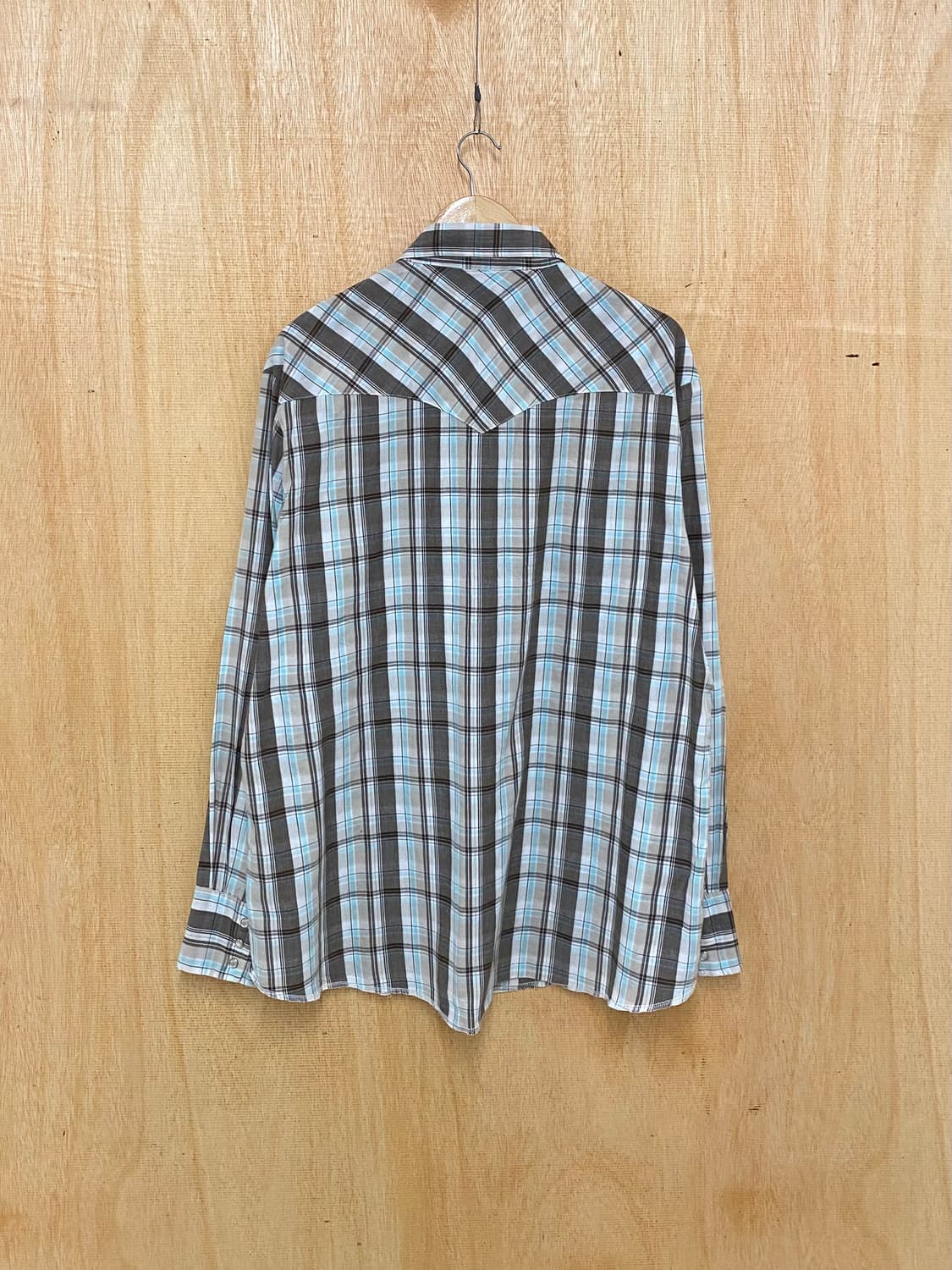 WRANGLER madras check western shirts 랭글러 상품이미지4