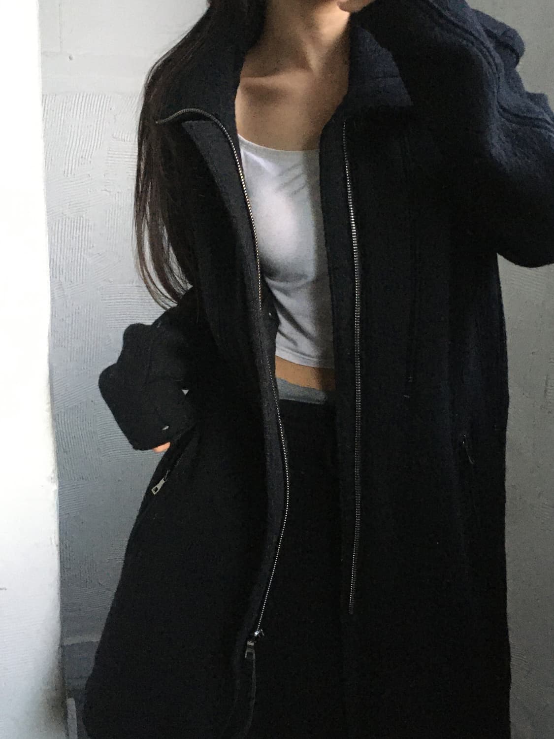 TRANSIT 트랜짓 블랙 컬러 울 코트 상품이미지3