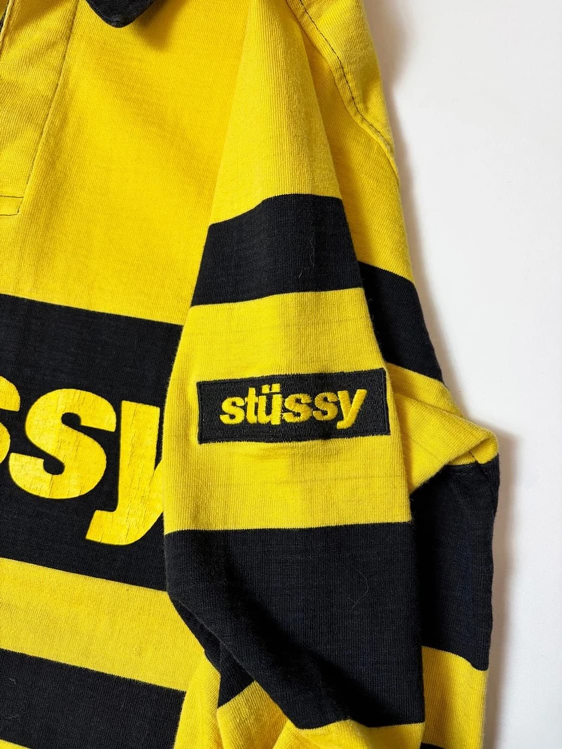 스투시 STUSSY 옐로우 스트라이프 팀 럭비 셔츠 PN9265 상품이미지5