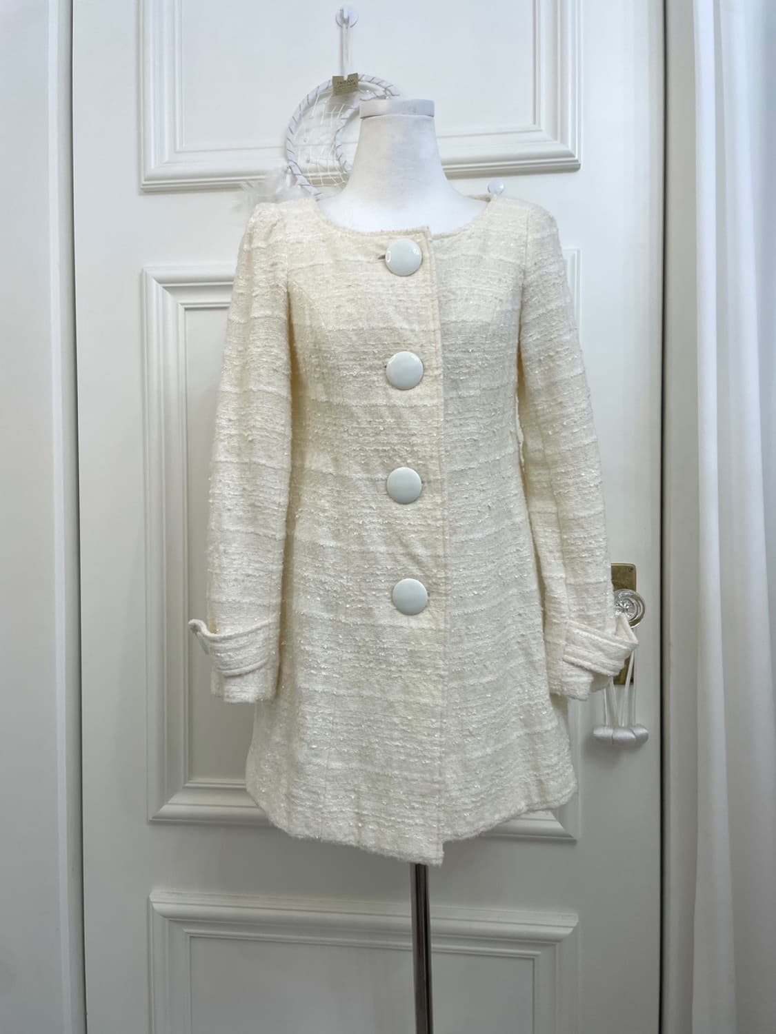 CECIL MCBEE ivory tweed lovely coat 상품이미지1
