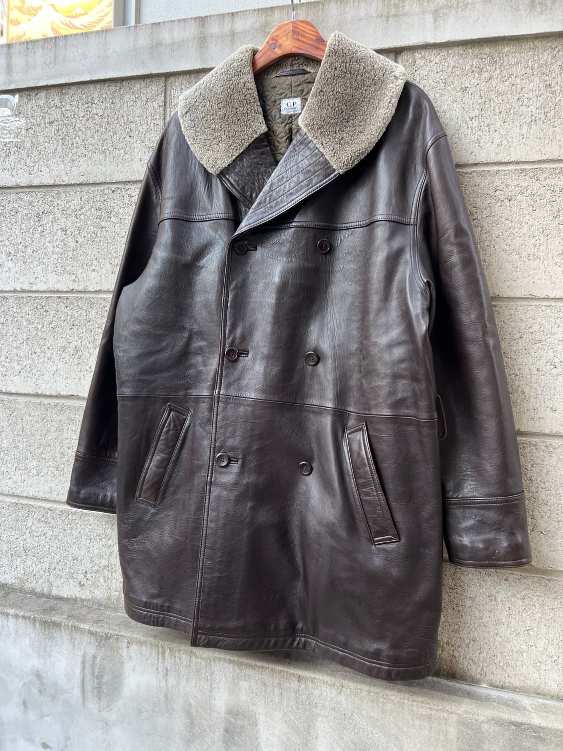 00s C.P.COMPANY SHEEPSKIN 씨피컴퍼니가죽코트자켓 상품이미지6