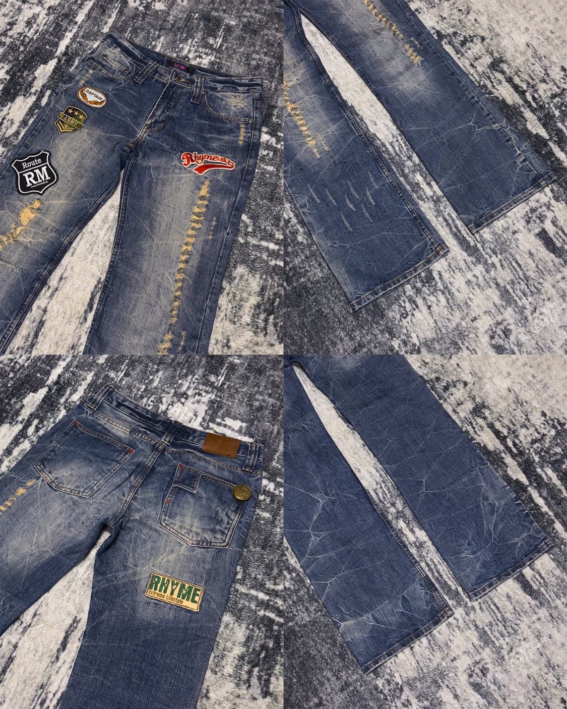 {UNKNOWN} Multi Patch Distressed Jeans   상품이미지4