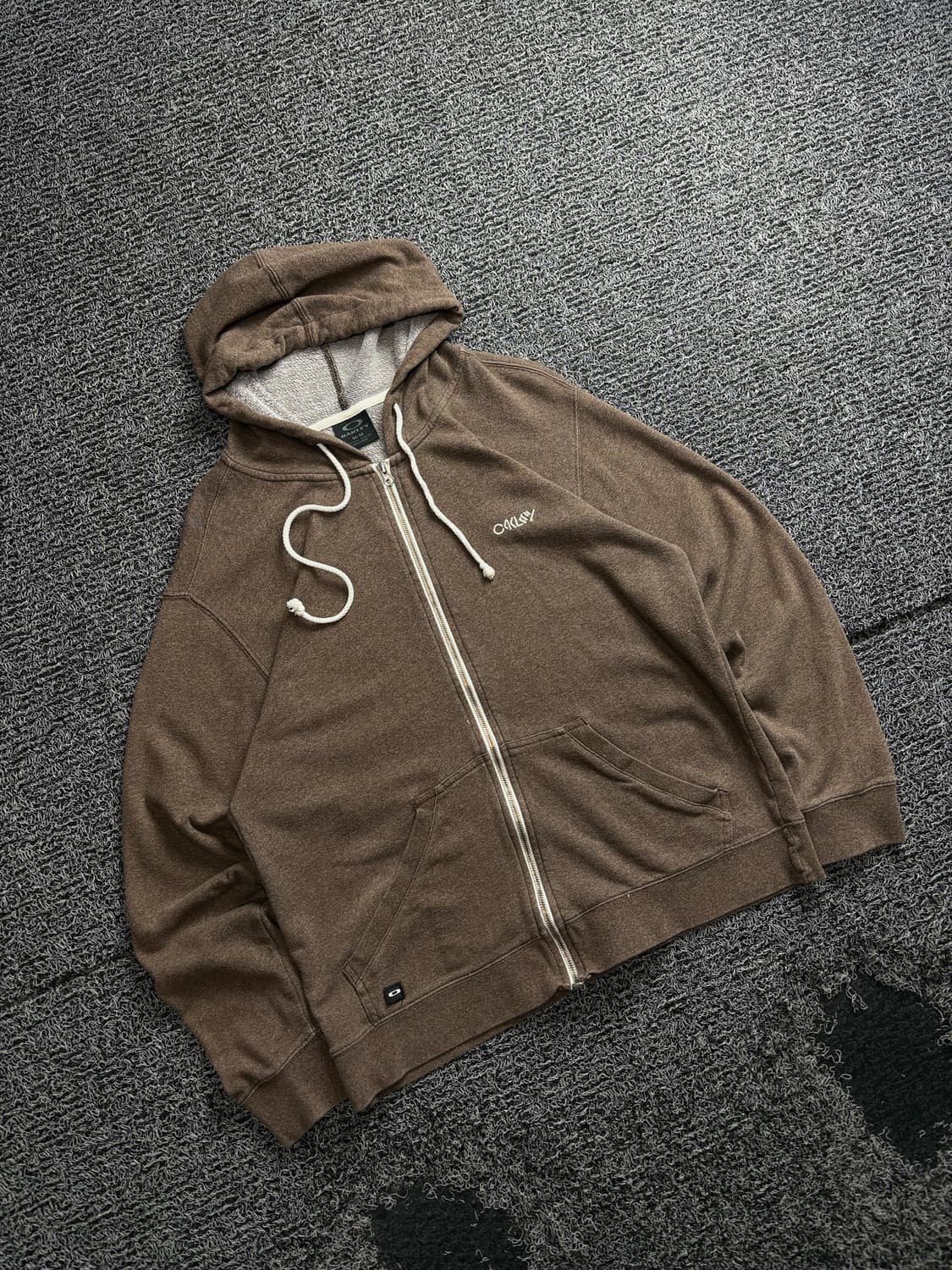 오클리 자수로고 후드 집업 자켓 브라운 3571 상품이미지1