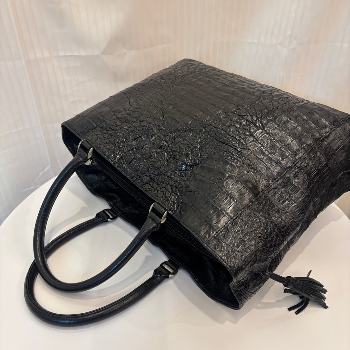 천연 악어가죽 토트백     상품이미지5