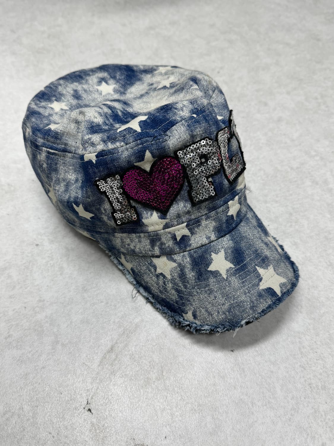 갸루 Y2K 글리터 데님 캡  상품이미지3