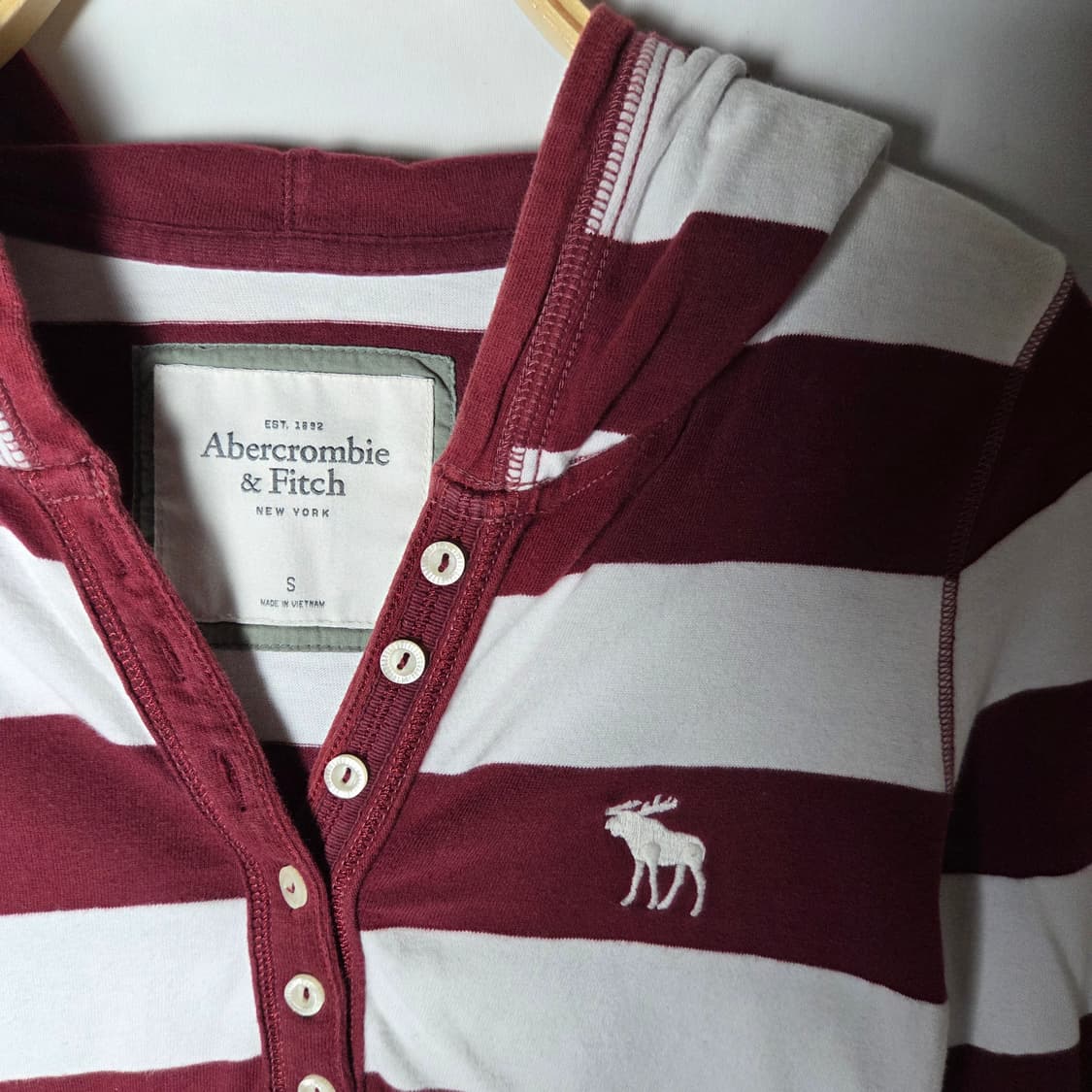 [A&F] 아베크롬비 딱붙 스트라이프 후디 롱슬리브 상품이미지3