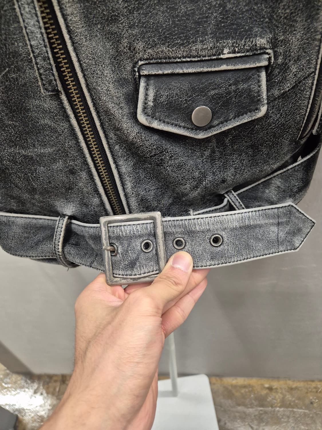  ITLEATHER 빈티지 레더 자켓 100 상품이미지4