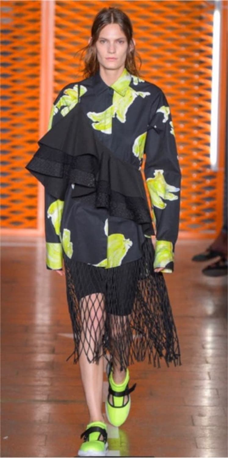 MSGM MILANO 갤러리아백화점) 바나나 자수 트렌치 코트 38 상품이미지10