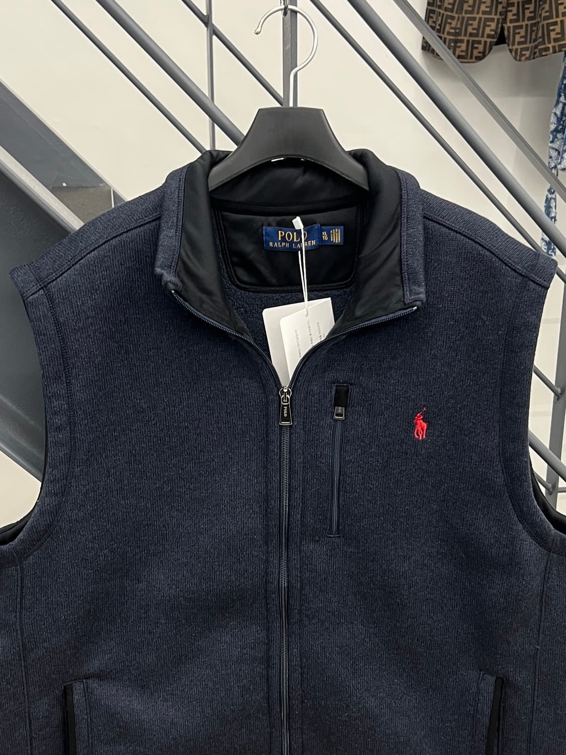 폴로 랄프로렌 네이비 니트 베스트 풀집업 상품이미지2
