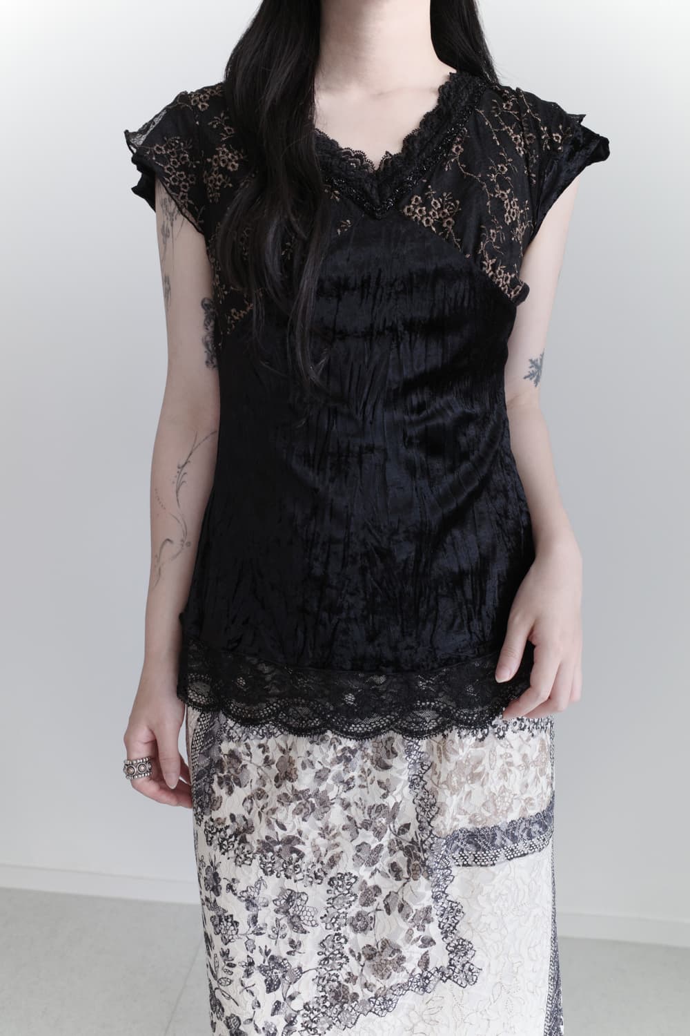 velvet flower blouse 상품이미지8