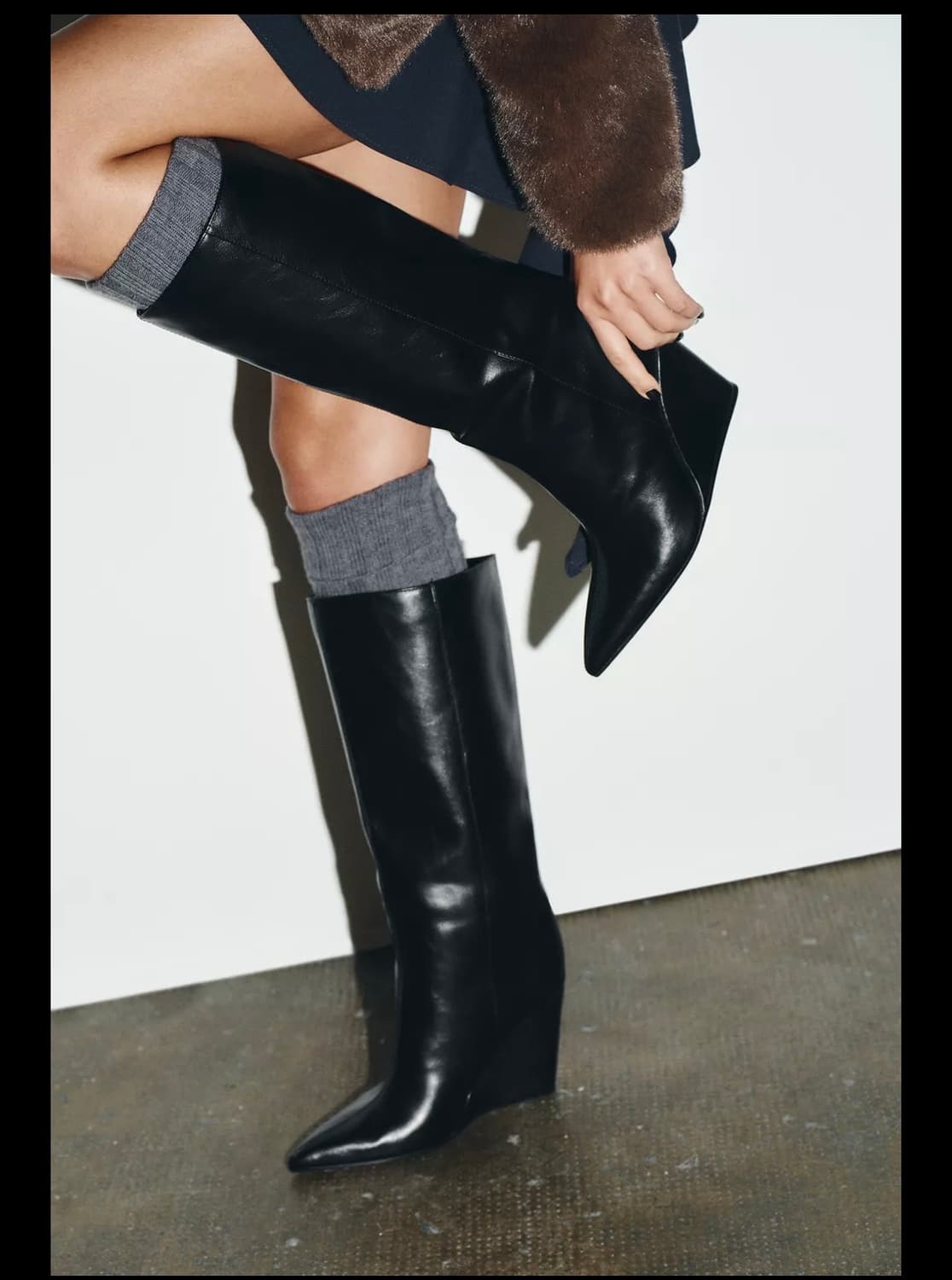 zara 웨지 힐 부츠 상품이미지1