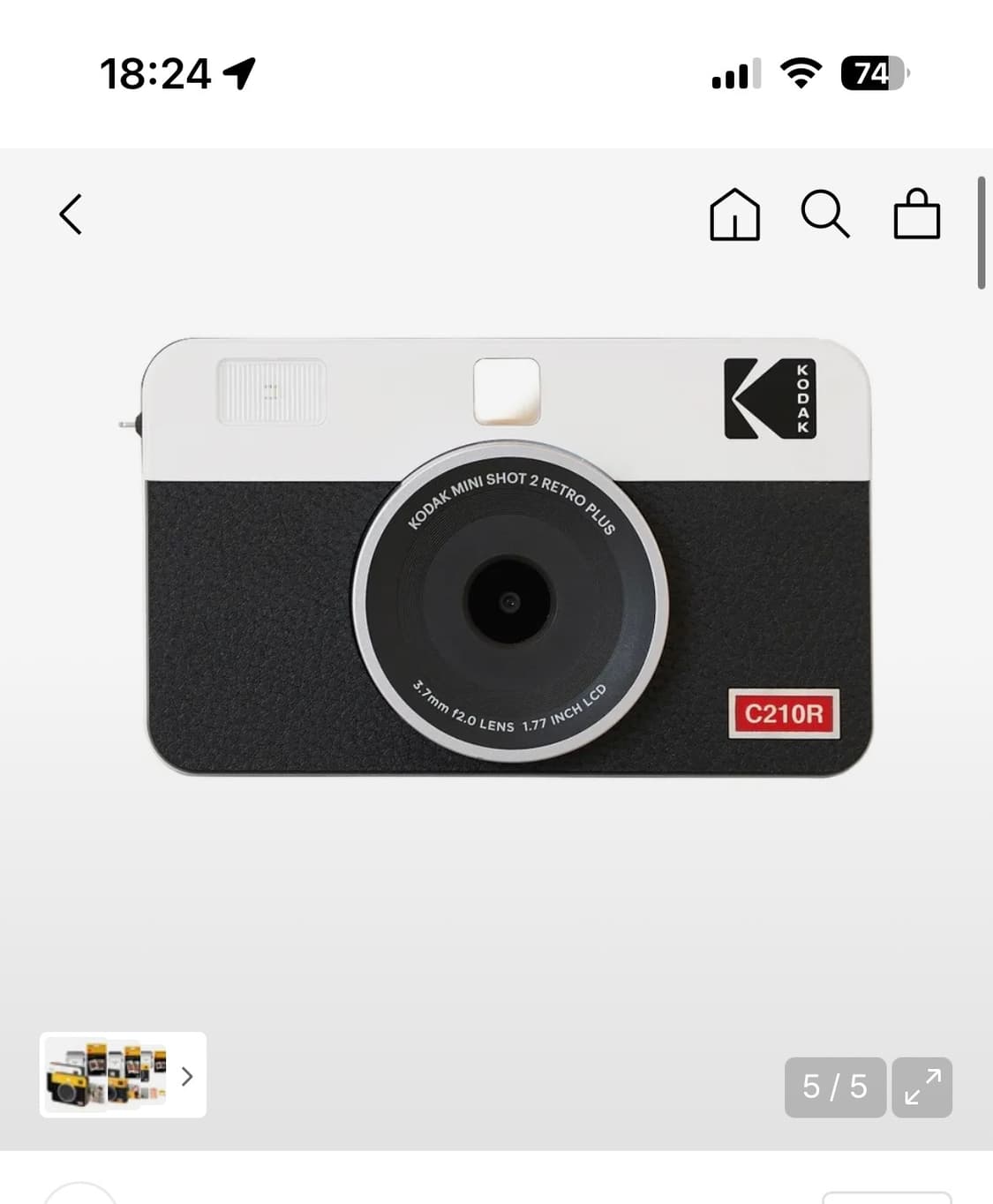 코닥 미니샷2 레트로 C210R 화이트 즉석카메라 상품이미지1