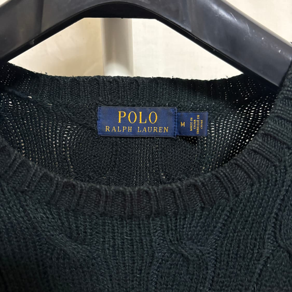 폴로 랄프로렌 코튼 케이블 니트 / 블랙, M 상품이미지4