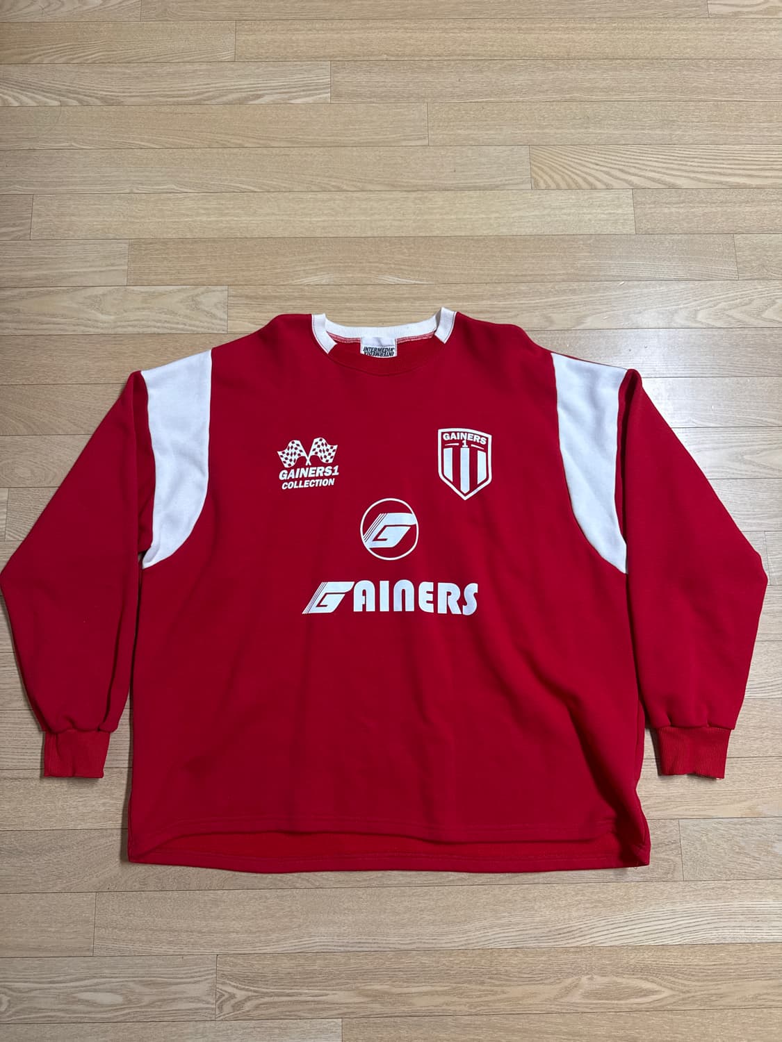 게이너 y2k 바시티 로고 블록코어 맨투맨 상품이미지1