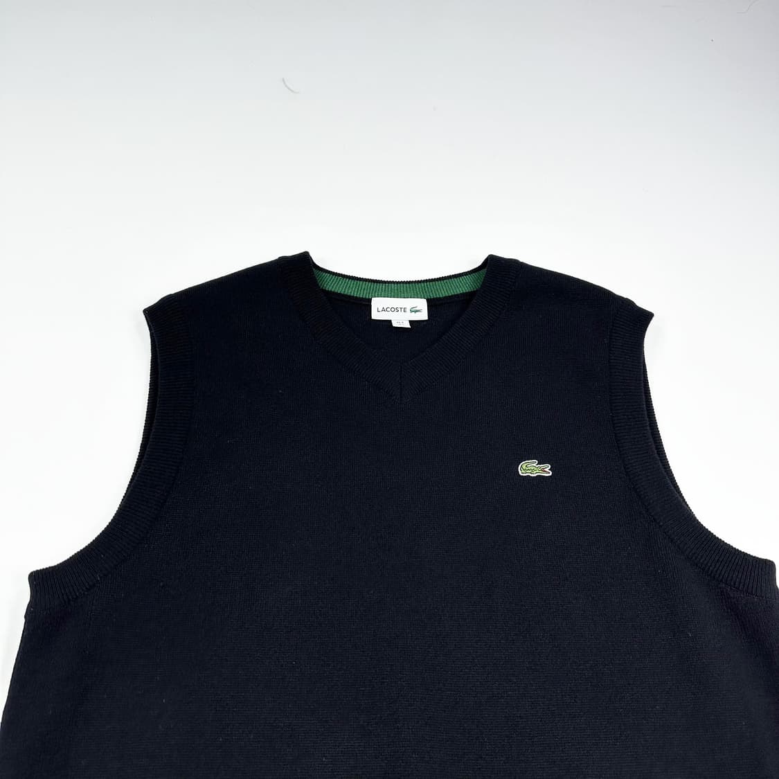 라코스테 크록 블랙 니트 조끼 베스트 (XL) 상품이미지1