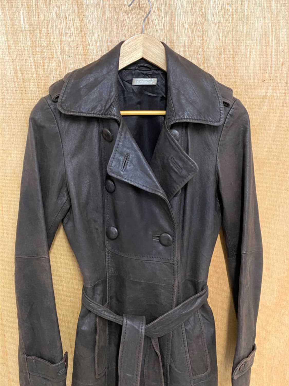 VTG leather trench coat 상품이미지5