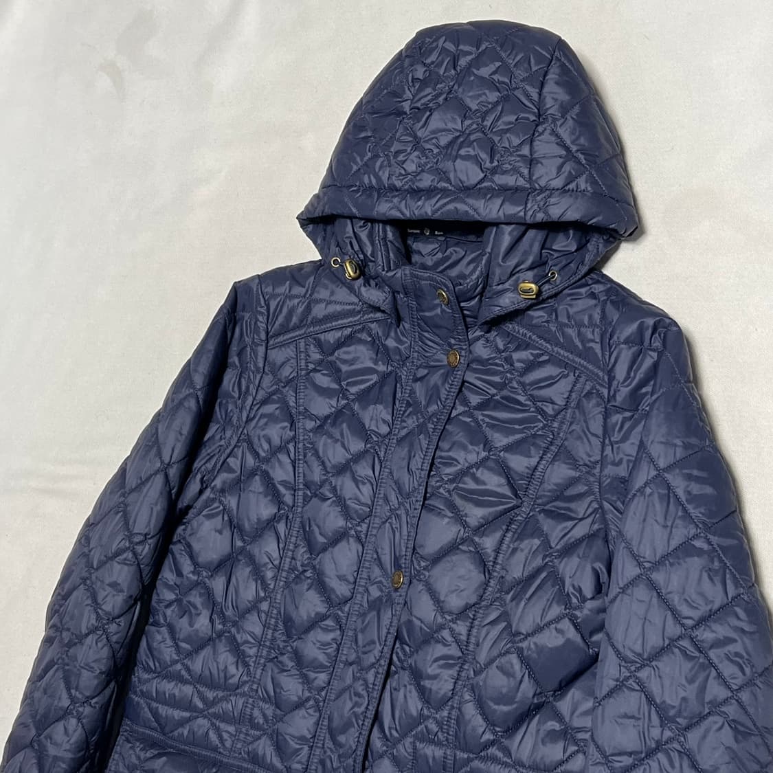 6 바버 여성용 네이비 롱 퀼팅 자켓 상품이미지1