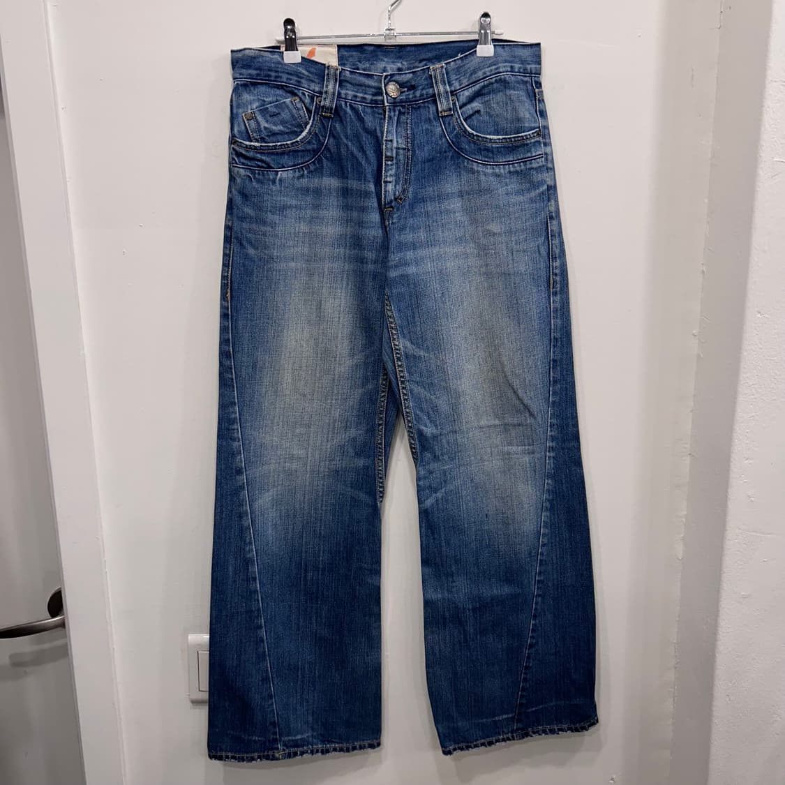 ACP 10003 레더포인트 커브드라인 데님팬츠 상품이미지2