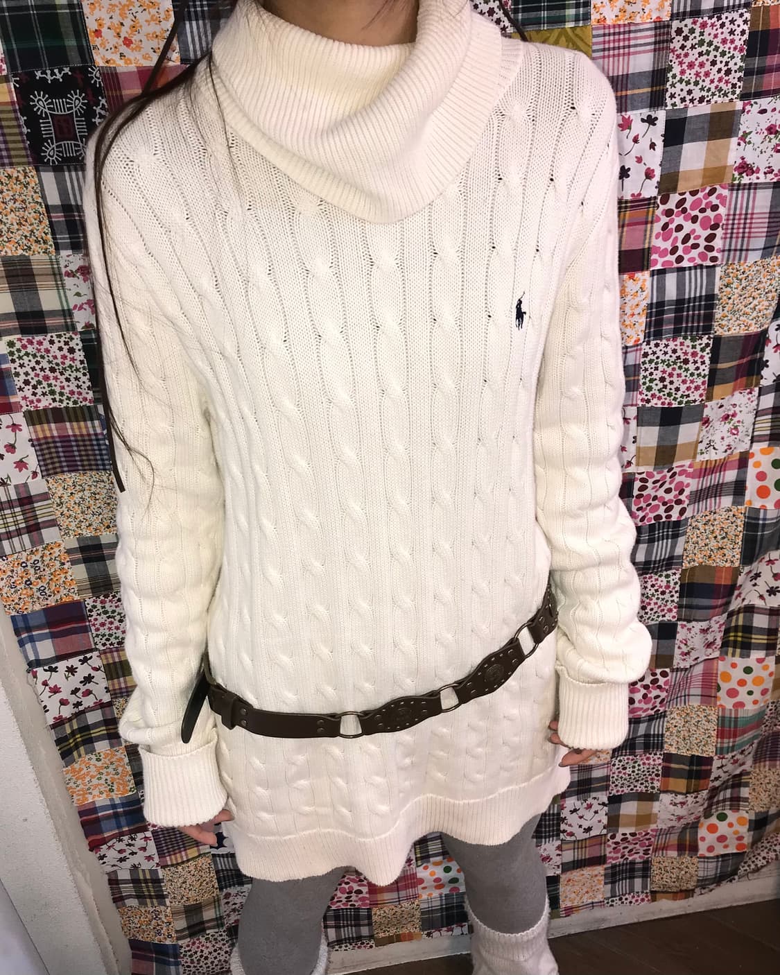 🐻🤍폴로 랄프로렌 화이트 코튼 케이블 터틀넥 니트 🤍🐻 상품이미지3