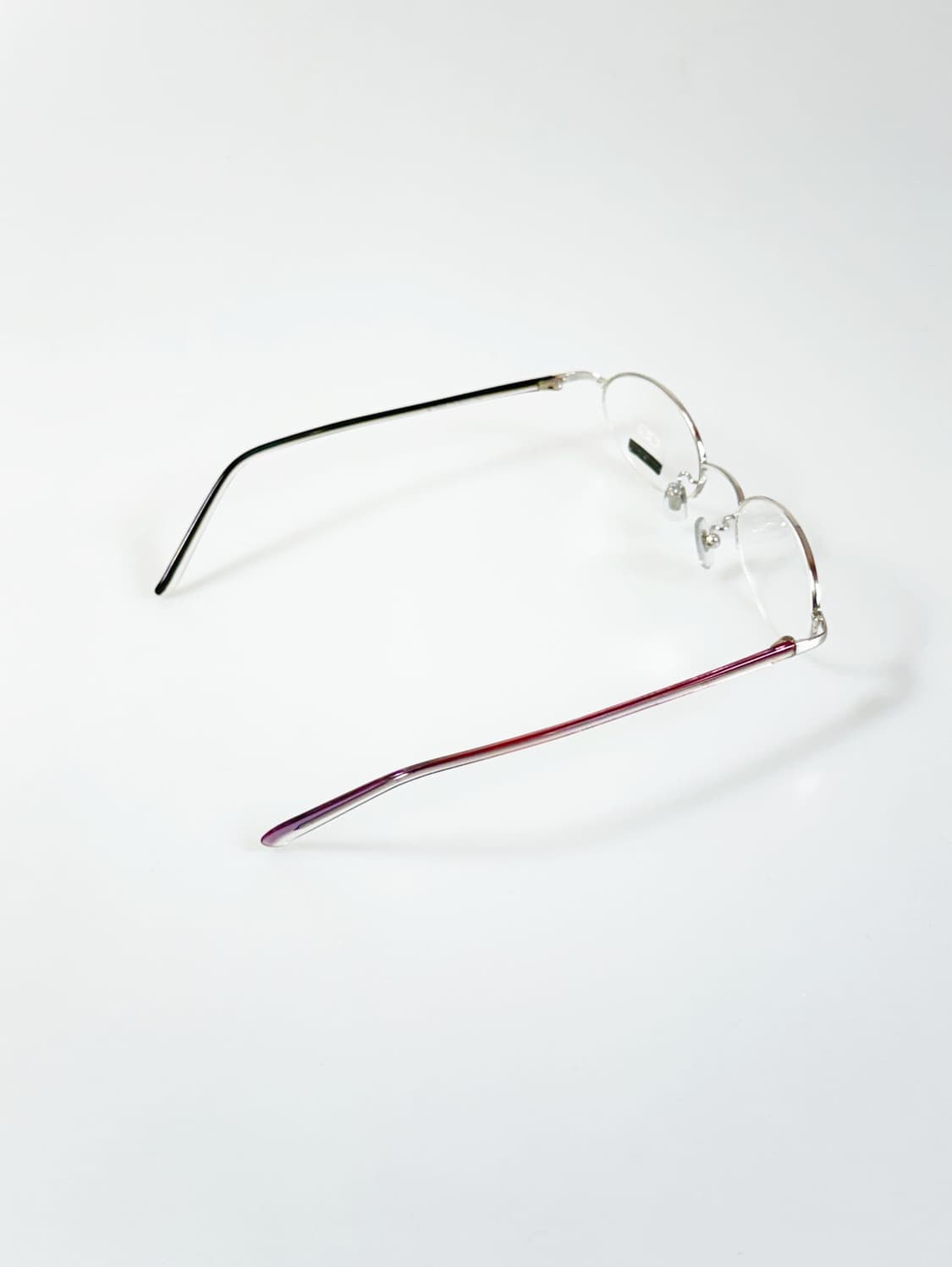 OGIS Occhiali 실버 메탈 오벌 반무테 빈티지 안경 상품이미지4