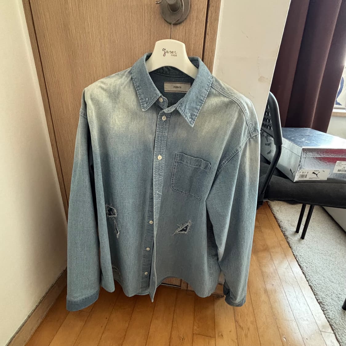피어스 데님 셔츠 S 상품이미지2