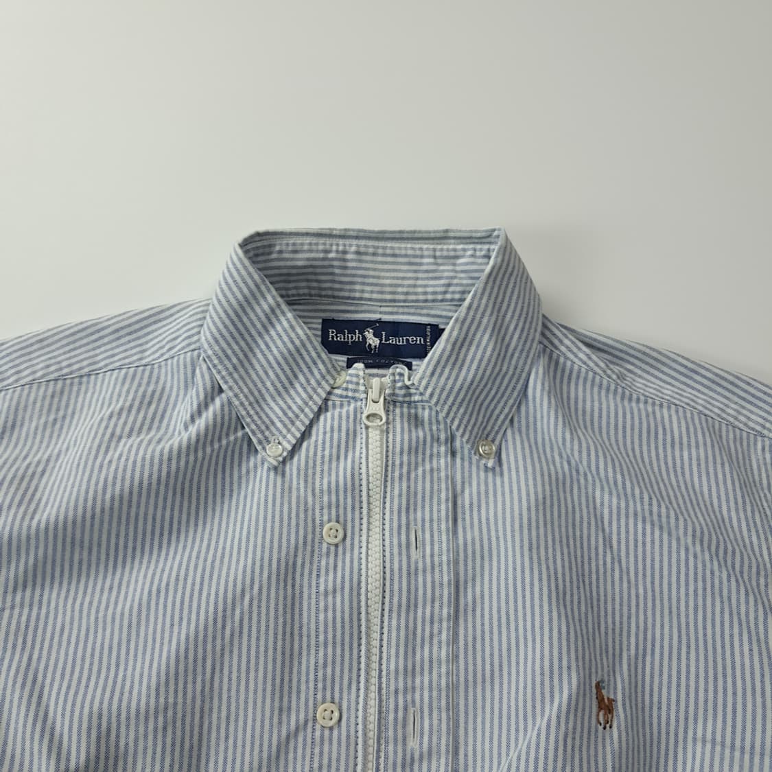 CK405 FREE 폴로 90s 클래식블루 스트라이프 긴팔 크롭 집업  상품이미지2