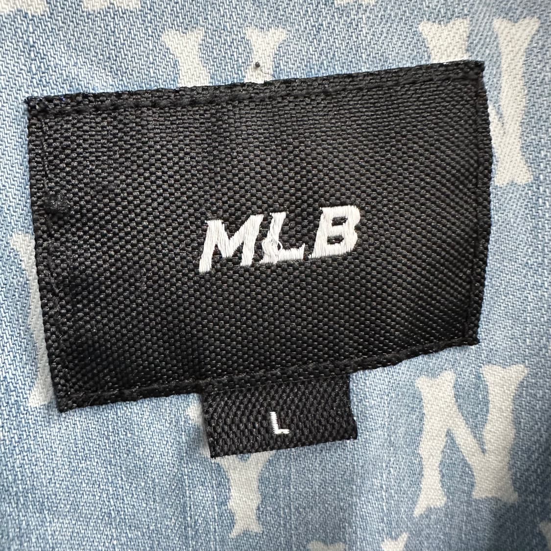 100 MLB 남자 루즈핏 데님 반팔 셔츠 상품이미지3