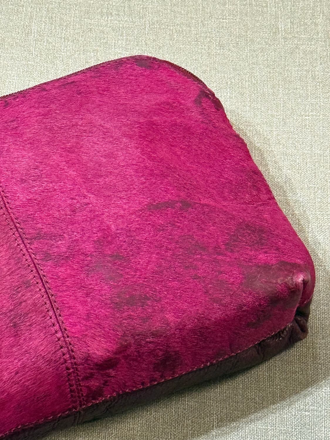 ASOS/영국브랜드/ 버건디 빈티지 Cow Leather 파우치 상품이미지3